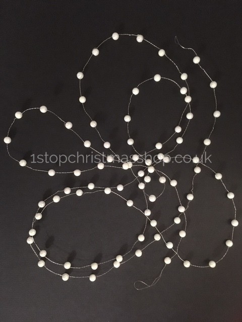 Iridescent White Pearl Bead Garland - IWPBG-8
