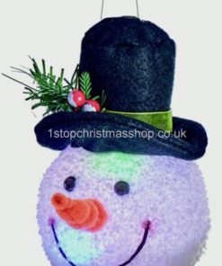 Multi-Coloured LED Snowman Head - Black - LB183191-1