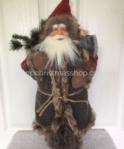Standing Rustic Woodsman Santa – 45cm – Plush Christmas Decorative Figurine