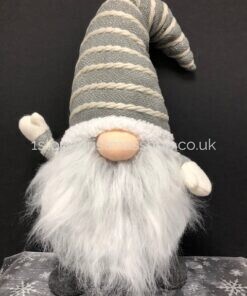 Sitting Plush Nordic Santa Gonk Scandi Christmas Decoration 52cm Norbert – Grey & White