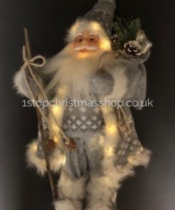 Light-Up Grey Nordic Santa/Father Christmas 45cm Standing Plush Decorative Figurine