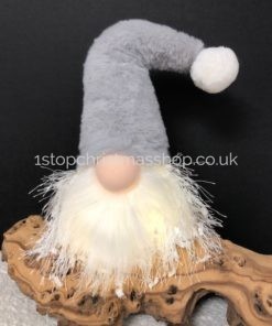 Light-Up Sitting Plush Nordic Santa Gonk Scandi Christmas Decoration -Glo-Kert - Grey