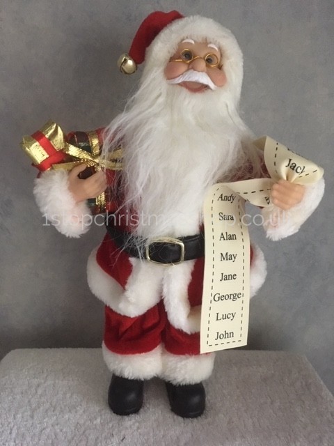 Standing Santa with List - 2018 Design - 30cm - PL185759-RED