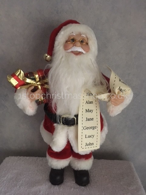 Standing Santa with List - 2018 Design - 30cm - PL185759-RED - Image 5