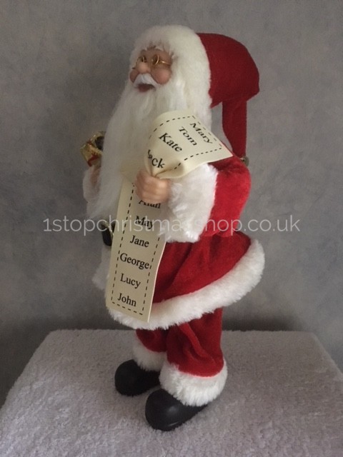 Standing Santa with List - 2018 Design - 30cm - PL185759-RED - Image 3