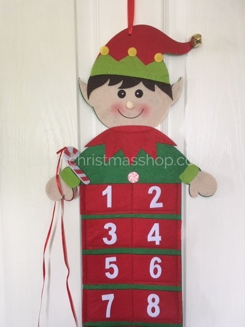 Wall Hanging Christmas Elf Fabric Advent Calendar – XM3605 - Image 2