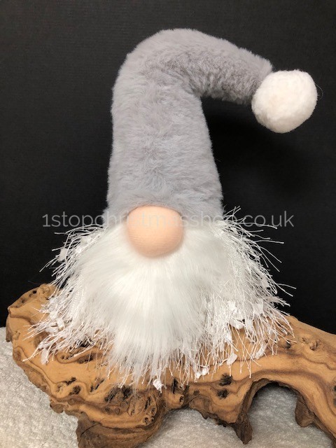 Light-Up Sitting Plush Nordic Santa Gonk Scandi Christmas Decoration -Glo-Kert - Grey - Image 4