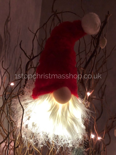 Light-Up Sitting Plush Nordic Santa Gonk Scandi Christmas Decoration -Glo-Kert - Red - Image 7