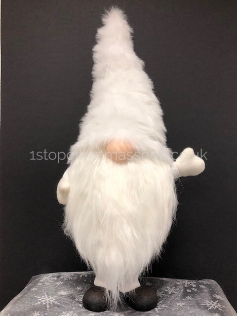 Standing Plush Nordic Santa Gonk Scandi Christmas Decoration 53cm Albert - White - Image 5
