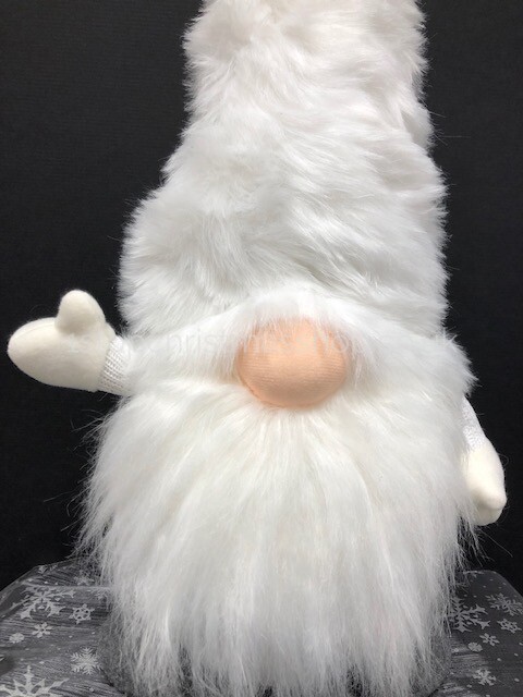 Sitting Plush Nordic Santa Gonk Scandi Christmas Decoration 52cm Norbert – White - Image 2