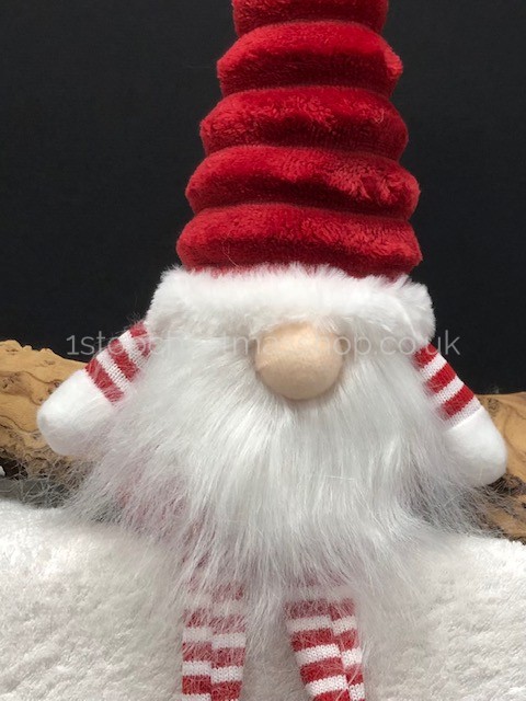 Sitting 'Dangly Legged' Plush Nordic Santa Gonk Scandi Christmas Decoration GrooviKert - Red - Image 4