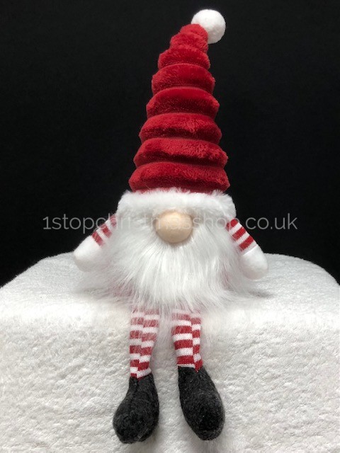 Sitting 'Dangly Legged' Plush Nordic Santa Gonk Scandi Christmas Decoration GrooviKert - Red - Image 5