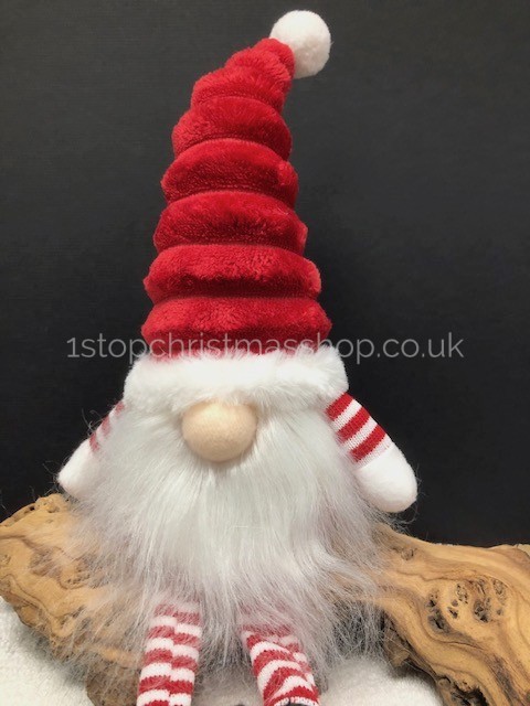 Sitting 'Dangly Legged' Plush Nordic Santa Gonk Scandi Christmas Decoration GrooviKert - Red - Image 6